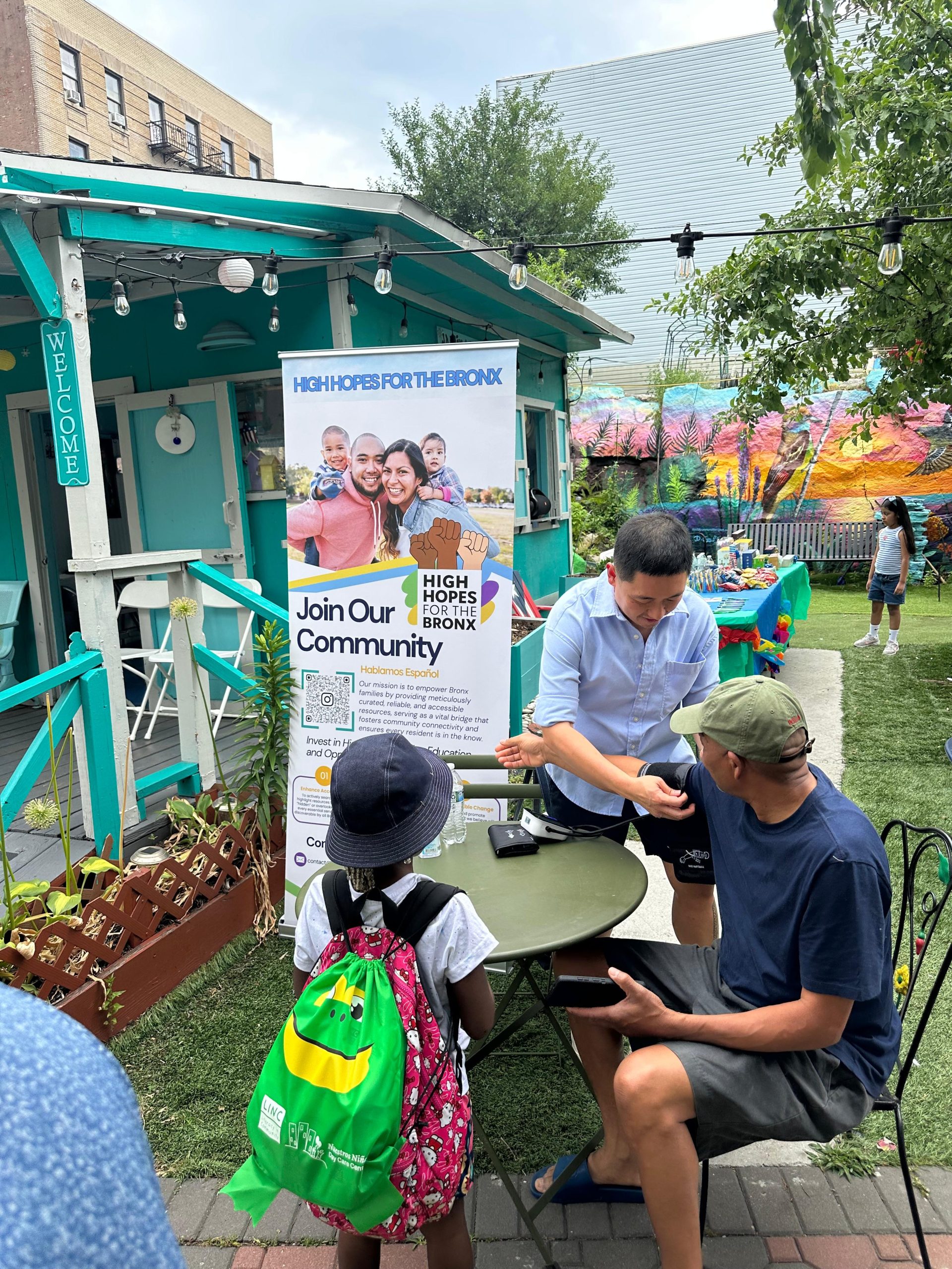 Bronx residents participating in a community health event